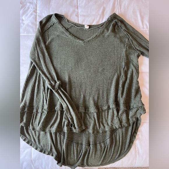 We The Free People Oversized Laguna Thermal Waffle Knit Shirt - Picture 2 of 2